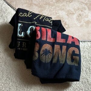 Billabong Black Tee with Red-to-Yellow Gradient Logo